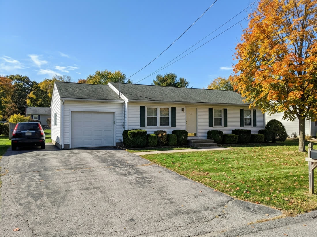 A plain undecorated house in daylight